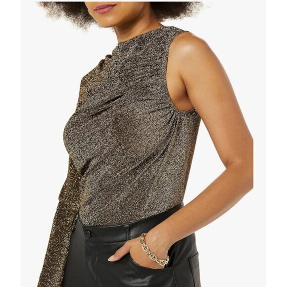 Terea Women's Emiliana One Shoulder Metallic Ruched Top size 5X NWT - Picture 4 of 7